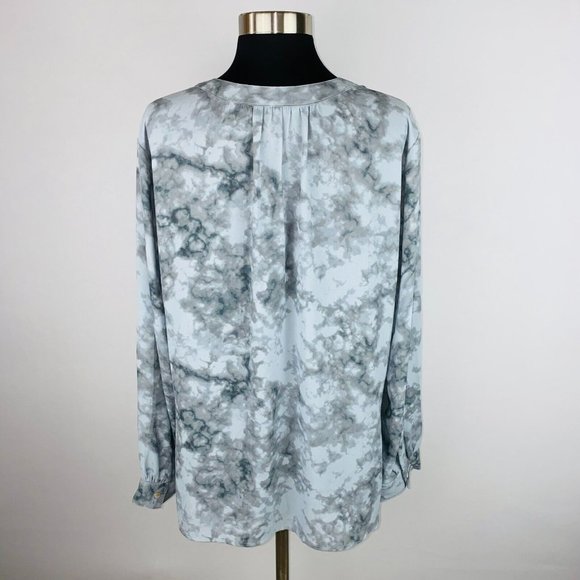 41 Hawthorn Womens Medium M Polyester Grey Mottled Tie Dye Print Slit Sides Top - Picture 6 of 8